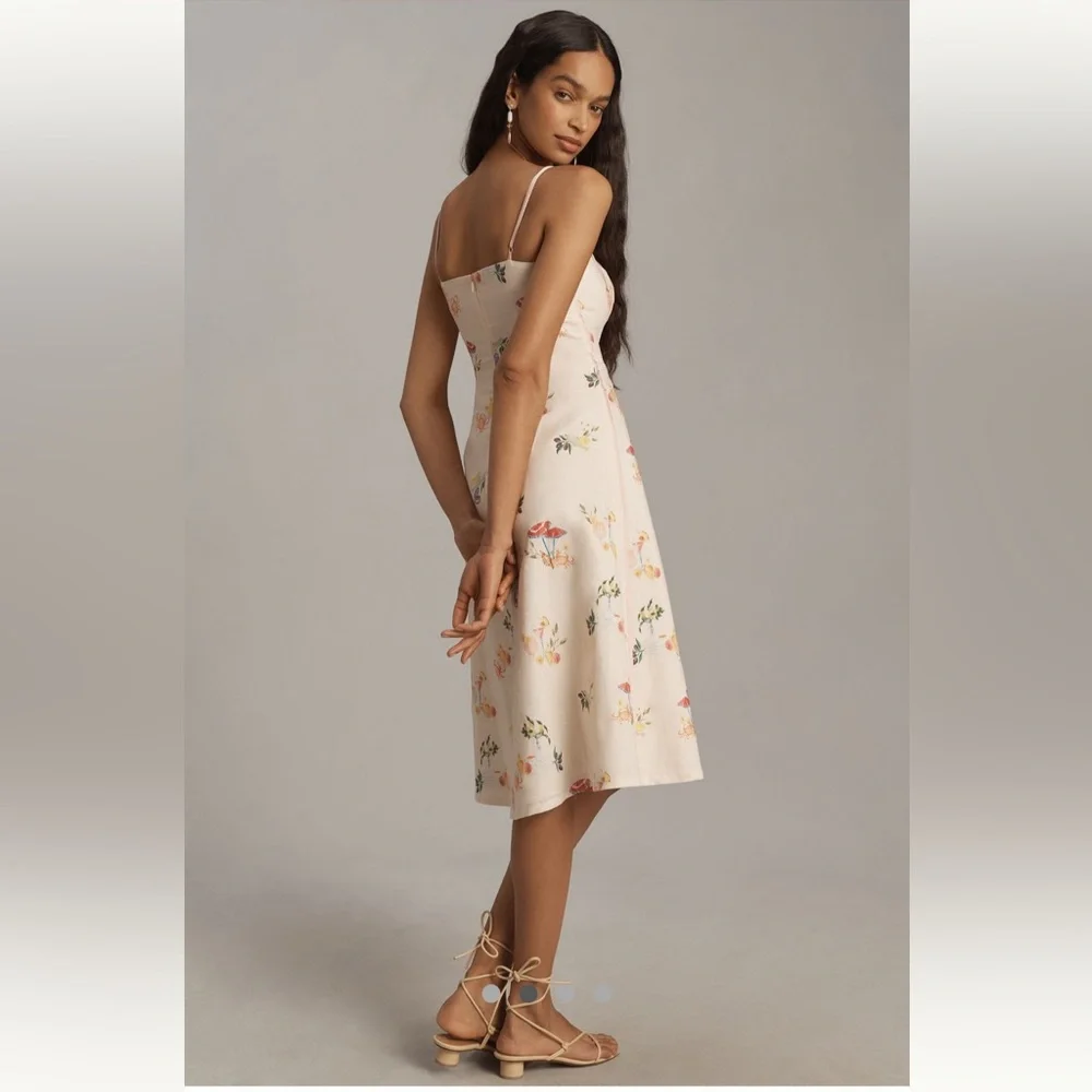 NWT Corey Lynn Calter Sleeveless Seamed
Linen Midi Dress,  L - Picture 4 of 12